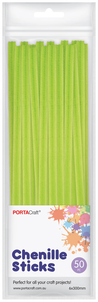 Chenille Stems 6mm 50pk - Lime Green