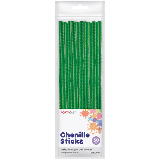 Chenille Stems 6mm 50pk - Dark Green