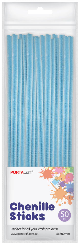 Chenille Stems 6mm 50pc - Sky Blue