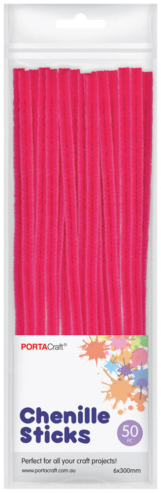 Chenille Stems 6mm 50pk - Hot Pink