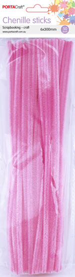 Chenille Stems 6mm 50pk - Hot Pink