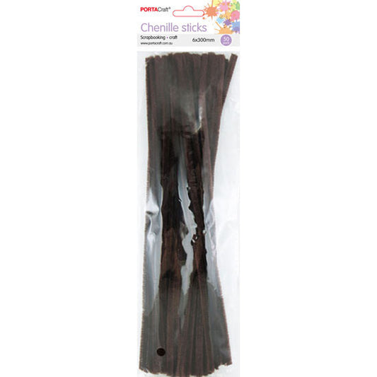 Chenille Stems 6mm 50pk - Brown
