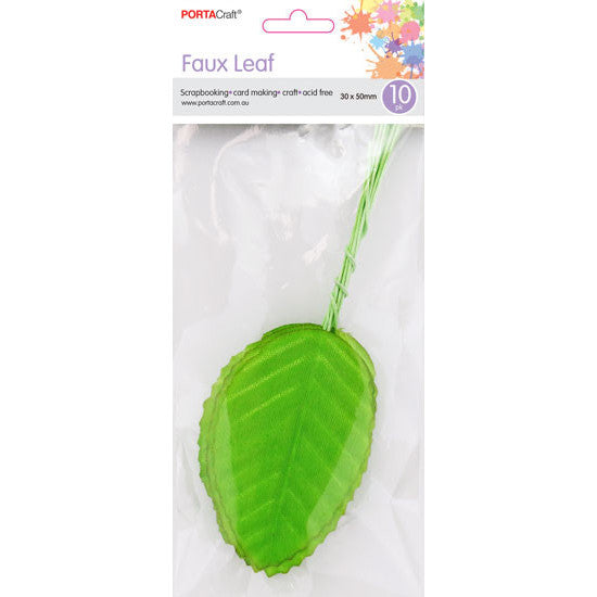 Leaves 30x50mm 10pk Grass Green