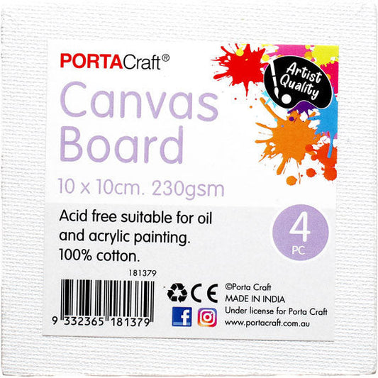 Canvas Board Square 10x10cm 230gsm 2mm 4pc