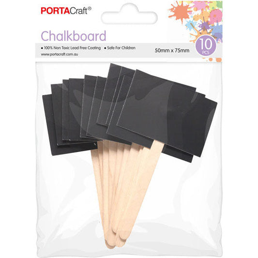 Chalkboard Sticks 50x75mm 10pk Rectangle Card