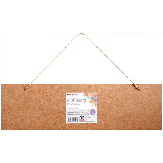 MDF Hanging Board Rectangle 100x350mm 5mm 1pk