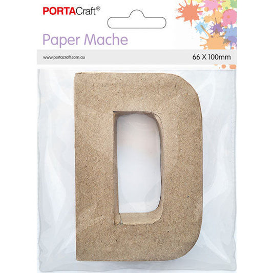 Paper Mache Small Alphabet D - 6.6x10cm