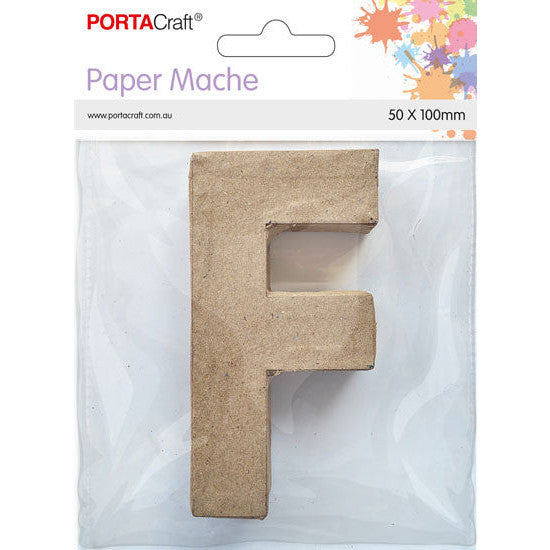 Paper Mache Small Alphabet F - 5x10cm
