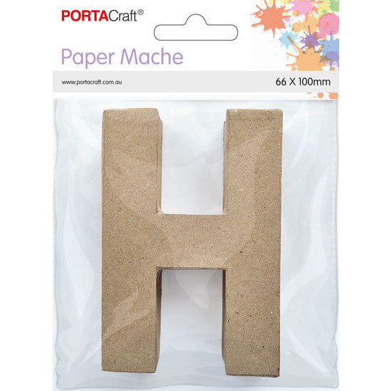 Paper Mache Small Alphabet H - 6.6x10cm