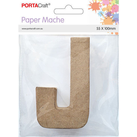 Paper Mache Small Alphabet J - 5.5x10cm