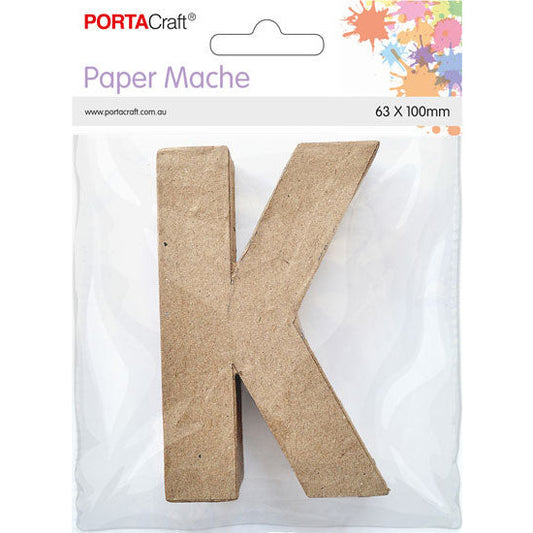 Paper Mache Small Alphabet K - 6.3x10cm