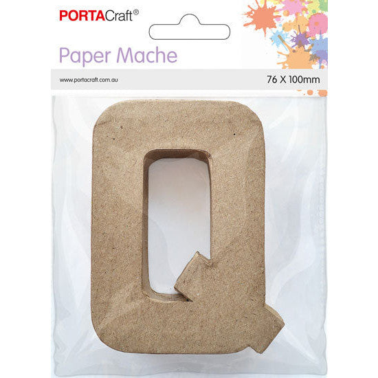 Paper Mache Small Alphabet Q - 7.6x10cm