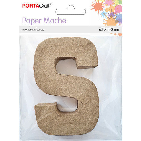 Paper Mache Small Alphabet S - 6.3x10cm