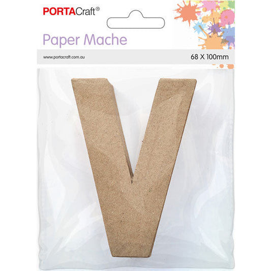 Paper Mache Small Alphabet V - 6.8x10cm