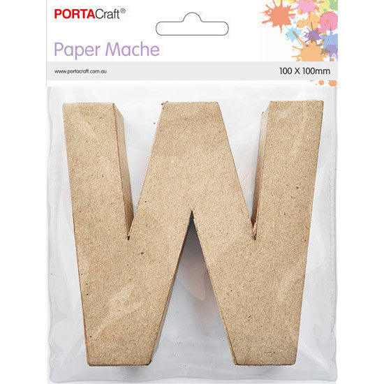 Paper Mache Small Alphabet W -10x10cm