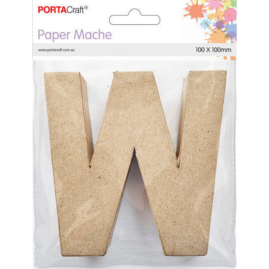 Paper Mache Small Alphabet W -10x10cm