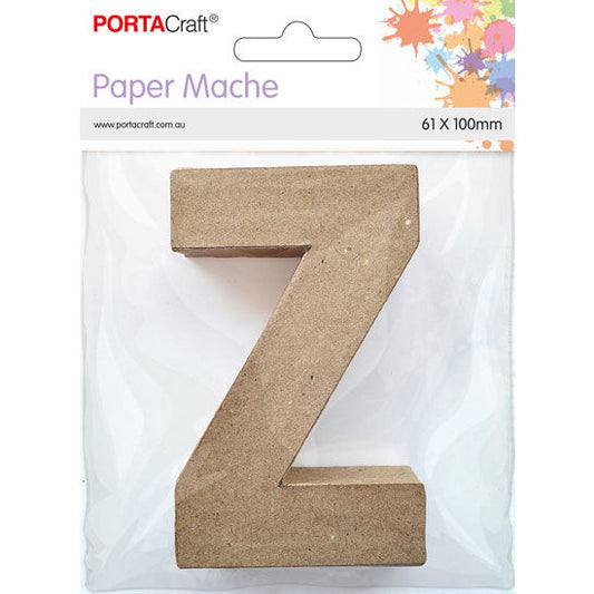 Paper Mache Small Alphabet Z - 6.1x10cm