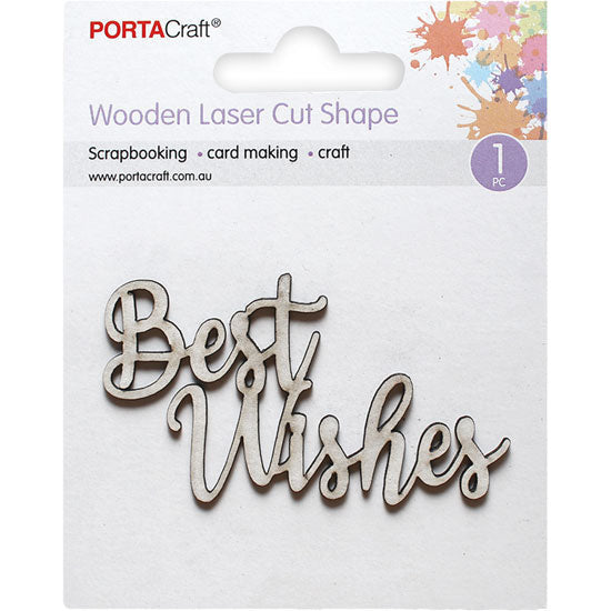Laser Cut CB Best Wishes 80x43mm 1pk