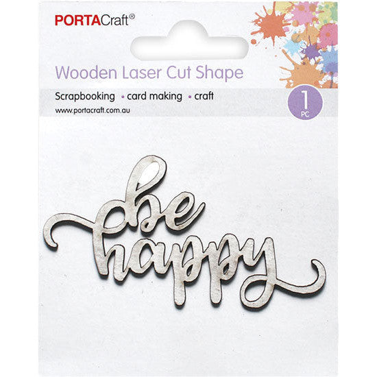 Laser Cut CB Be Happy 90x50mm 1pk