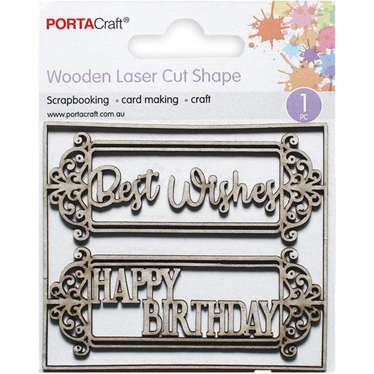 Laser Cut  CB Framed Best Wishes 86x78mm 1pk