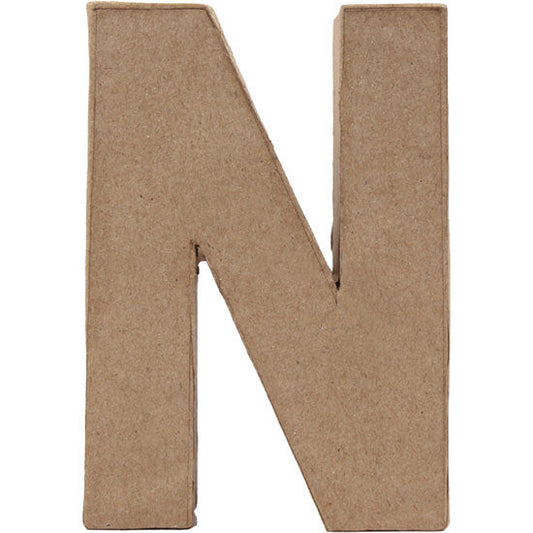 Paper Mache Large Alphabet N - 12.2x19.5cm