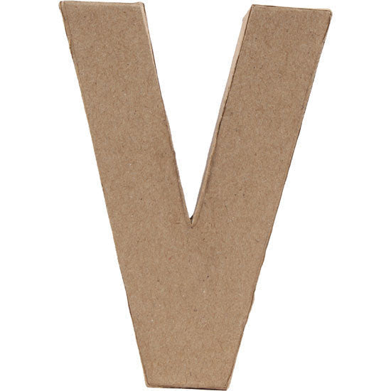 Paper Mache Large Alphabet V - 14.2x19.5cm