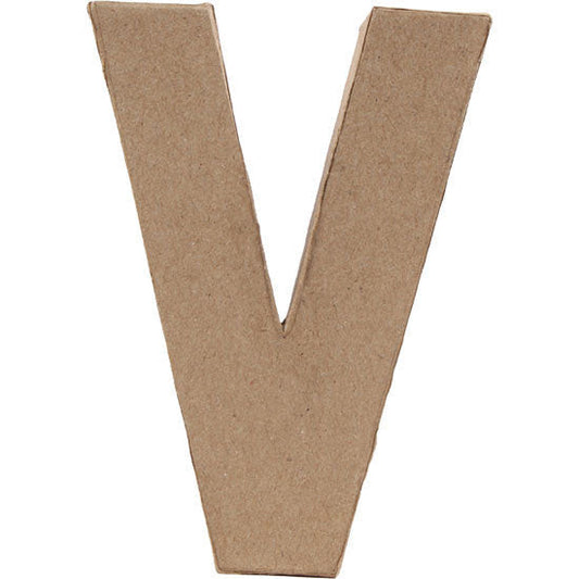 Paper Mache Large Alphabet V - 14.2x19.5cm