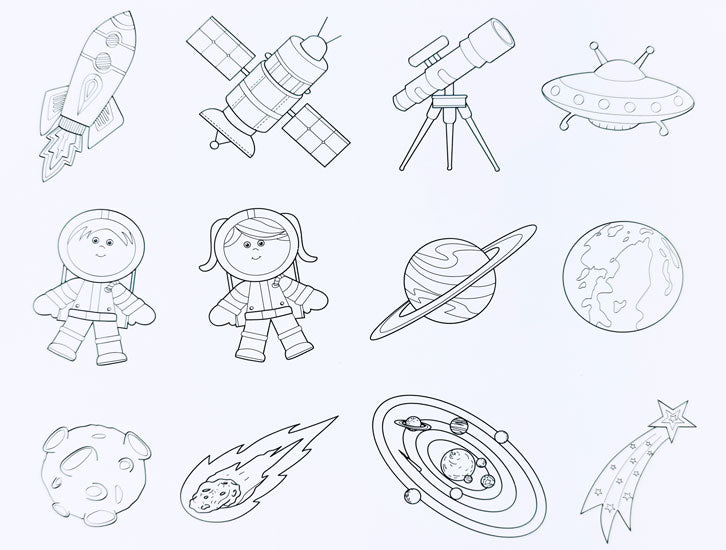Printed Cardstock Space 12 Pack