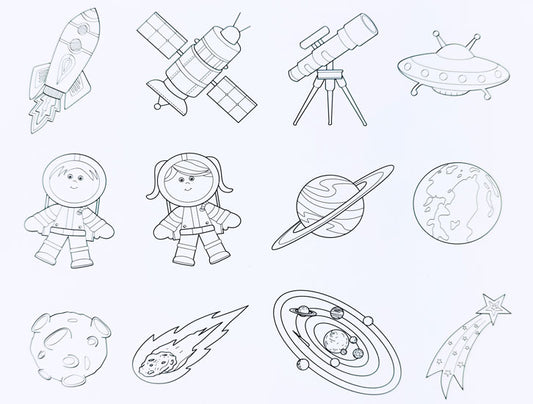 Printed Cardstock Space 12 Pack