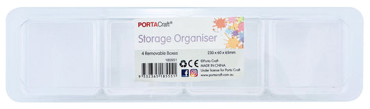 Storage Organiser with 4 Removable Boxes 230x60x65mm