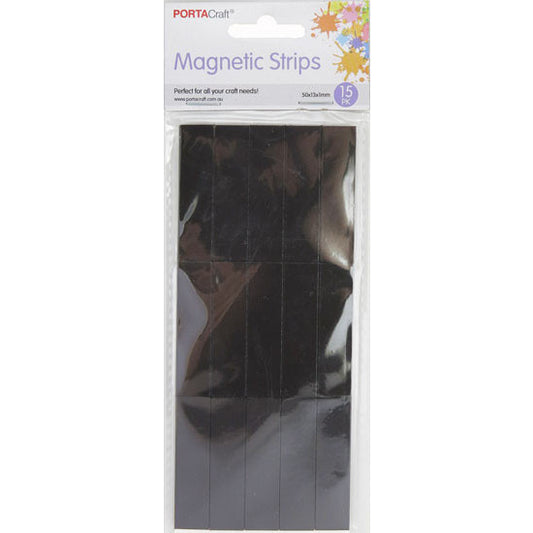 Magnet Strips Self-Adhesive  50x13x1mm 15pk