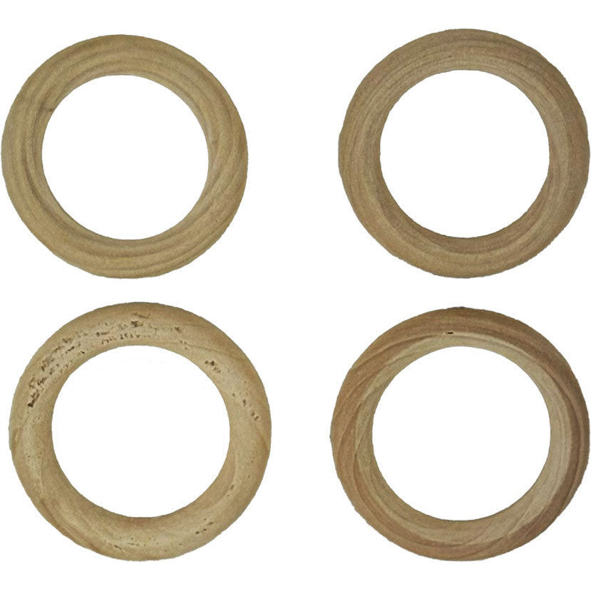 Wooden Rings 50mm 4pk