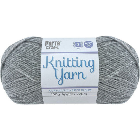 Knitting Yarn 100g 270m 8ply - Solid Koala