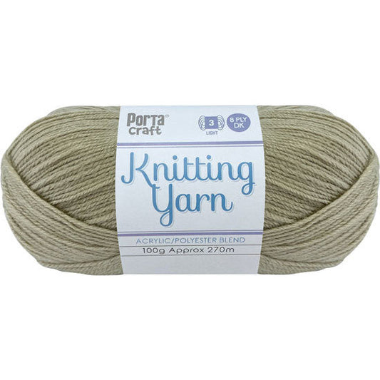 Knitting Yarn 100g 270m 8ply - Solid Stone