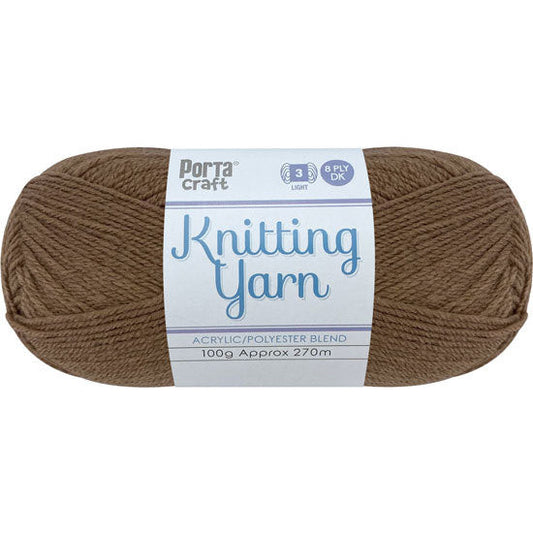 Knitting Yarn 100g 270m 8ply - Solid Mocha