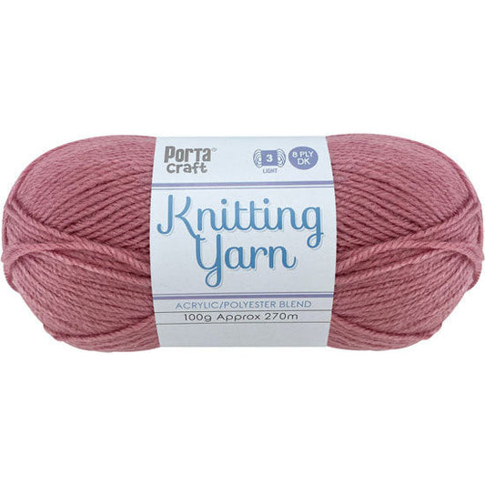 Knitting Yarn 100g 270m 8ply - Solid Lilly Pilly