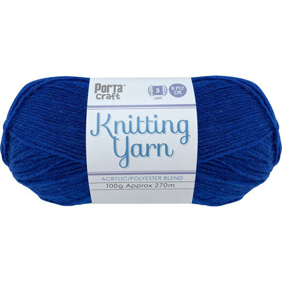 Knitting Yarn 100g 270m 8ply - Solid Cobalt