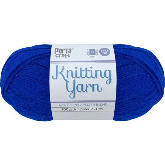 Knitting Yarn 100g 270m 8ply - Solid Azure
