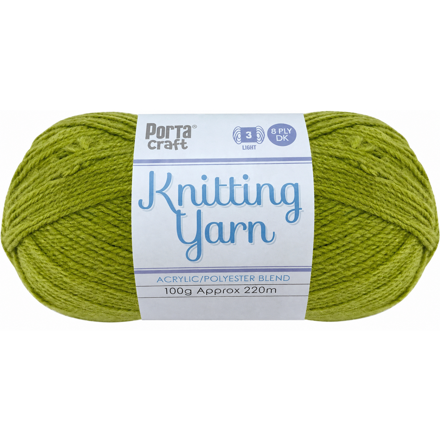 Knitting Yarn 100g 270m 8ply - Solid Olive