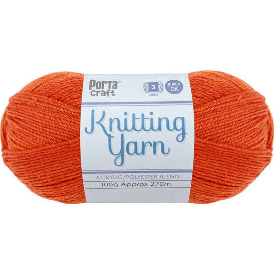 Knitting Yarn 100g 270m 8ply - Solid Burnt Orange