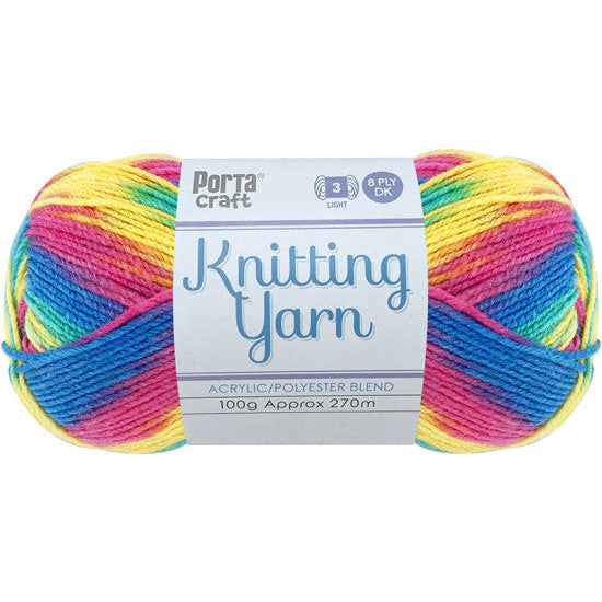 Knitting Yarn 100g 270m 8ply - Multi Pixie