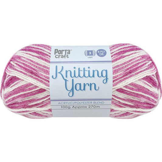 Knitting Yarn 100g 270m 8ply - Multi Berries N Cream