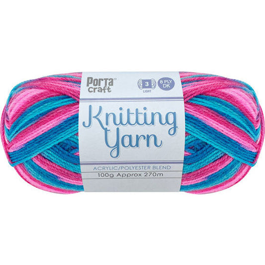 Knitting Yarn 100g 270m 8ply - Multi Mermaid