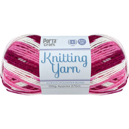 Knitting Yarn 100g 270m 8ply - Multi Very Berry