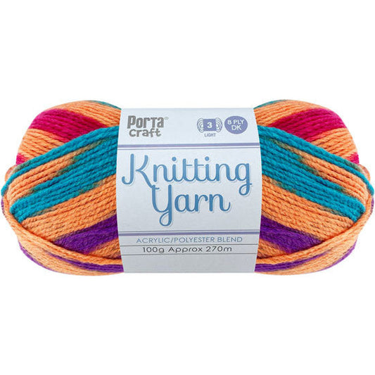 Knitting Yarn 100g 270m 8ply - Multi Fruit Tingle