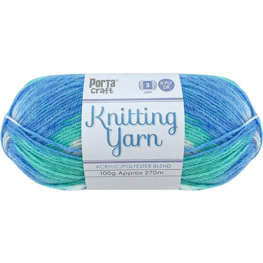 Knitting Yarn 100g 270m 8ply - Multi Sea Mist