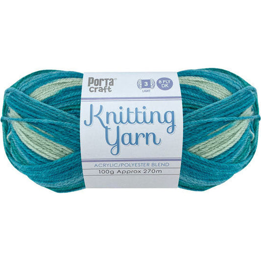 Knitting Yarn 100g 270m 8ply - Multi Lagoon