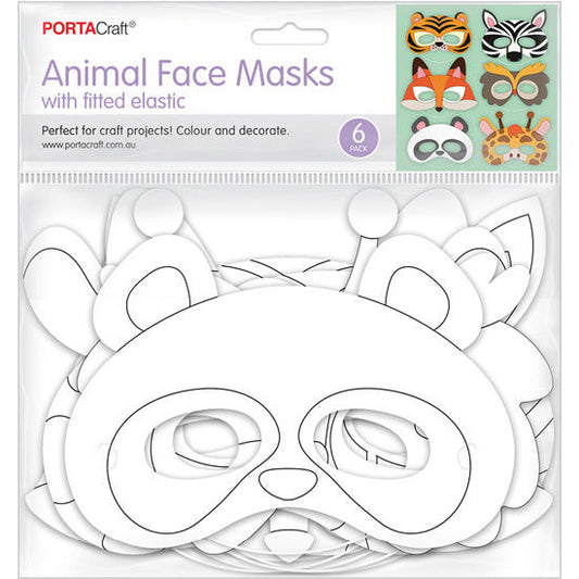 Cardstock Eye Masks Animals 15x21cm 6pk