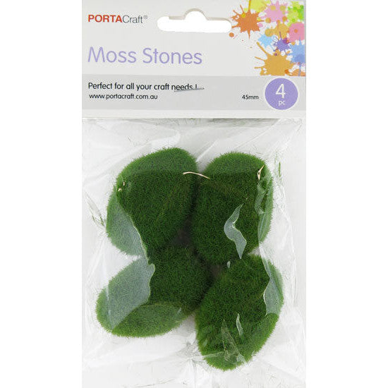 Mini Fairy Garden Moss Stones 30x45mm 4pk
