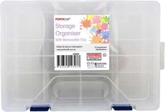 Storage Organiser 12 Compartments with Tray 230x160x60mm